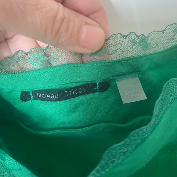 Brazeau Tricot Elegant Green Women's Slip Dress - Picture 6 of 6